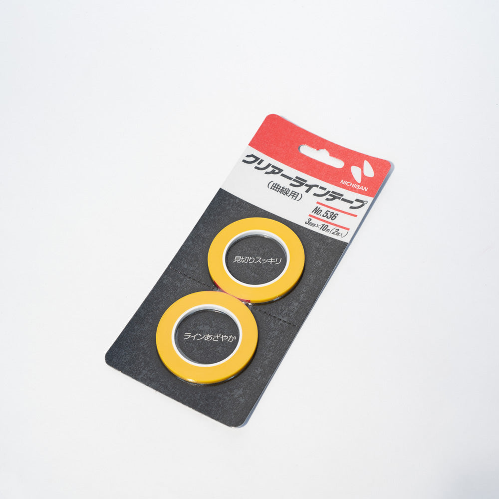 Nichiban Clear Line Tape 536 Yellow Curved 2 rolls 2mm / 3mm / 5mm /10mm