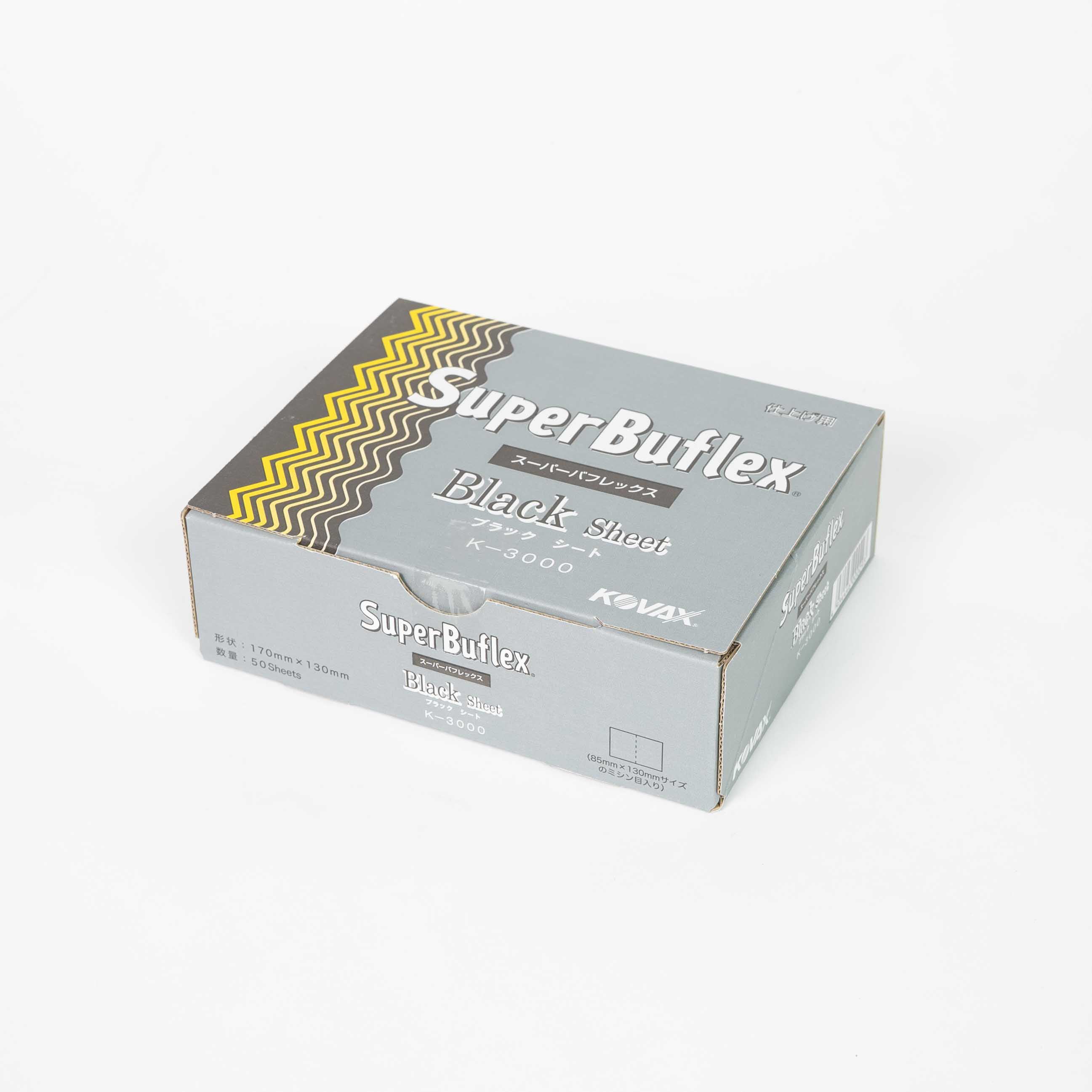 Super Buflex Black Sanding Sheets — ~P3000, Dry Use, Velcro-Backed, pack of 50