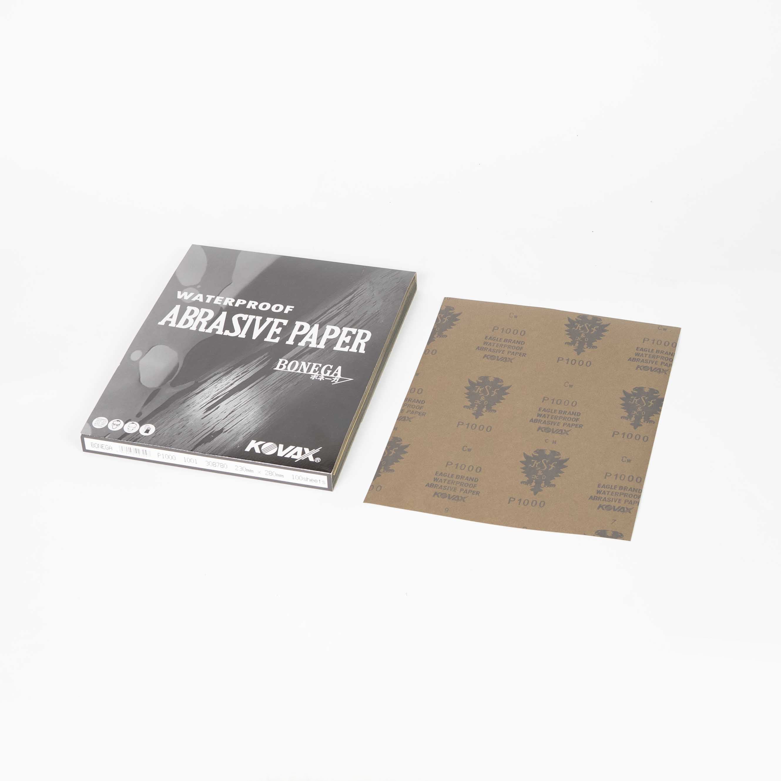 Kovax Waterproof Bonnet Paper 230mm×280mm  P150 / P180 / P280 / P320 / P400 / P500 / P600 / P1000 / P2000 pack of 100